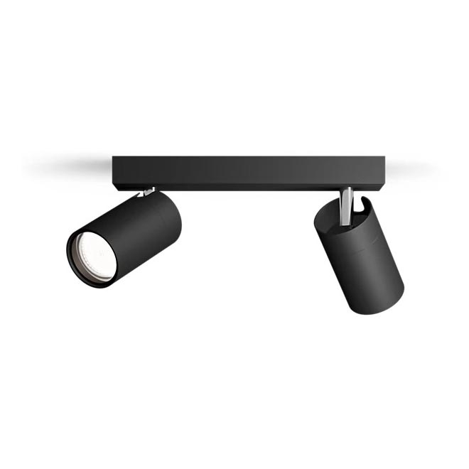 Philips - Kylpyhuoneen kohdevalo IDRIS 2xGU10/5W/230V IP44 musta