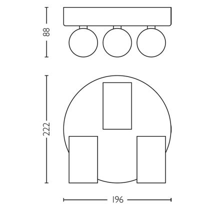 Philips - Kylpyhuoneen kohdevalo IDRIS 3xGU10/5W/230V IP44 musta