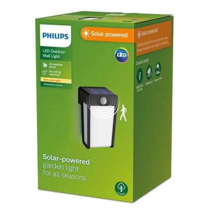 Philips - LED-aurinkokenno seinävalaisin anturilla SHROUD LED/2,3W/3,7V IP44