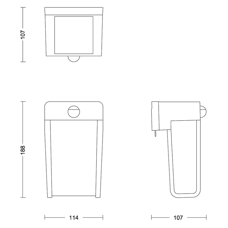 Philips - LED-aurinkokenno seinävalaisin anturilla SHROUD LED/2,3W/3,7V IP44