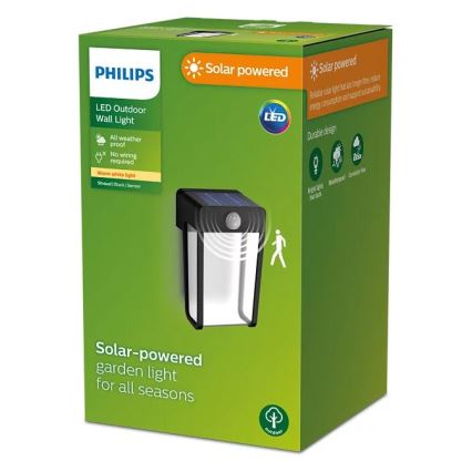 Philips - LED-aurinkokenno seinävalaisin anturilla SHROUD LED/2,3W/3,7V IP44