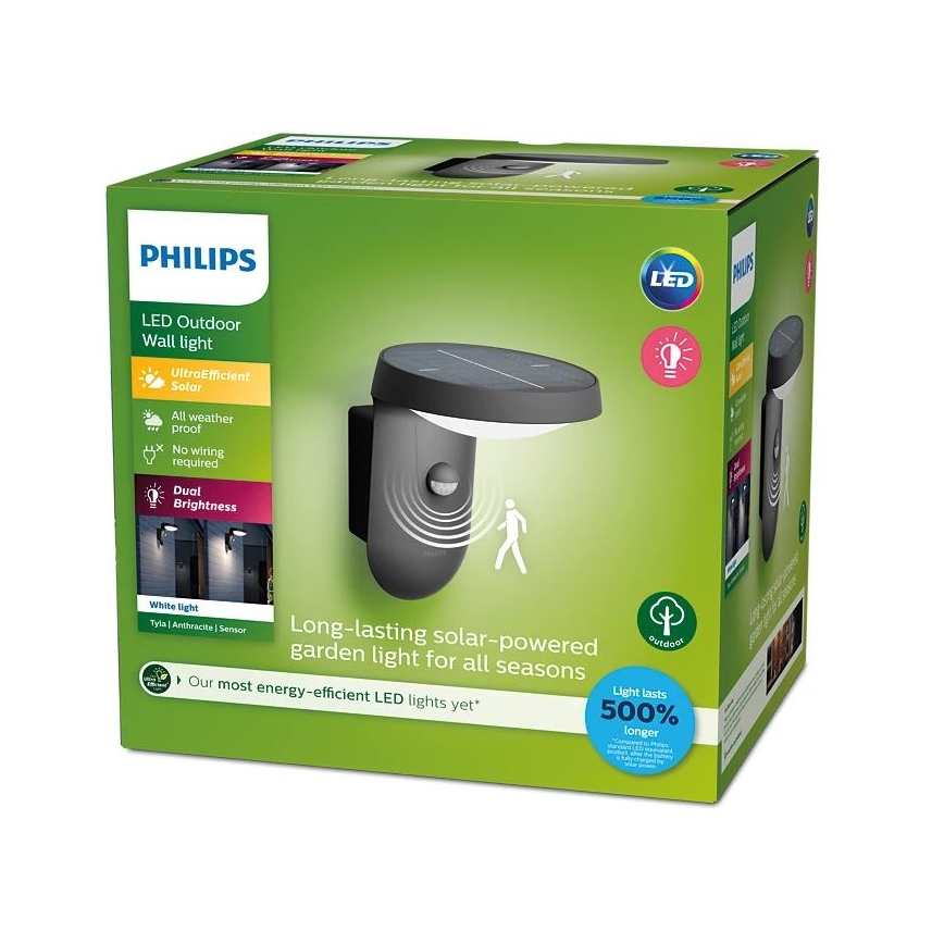 Philips - LED aurinkokenno seinävalaisin anturilla LED/1.2W/4V 3000K IP44