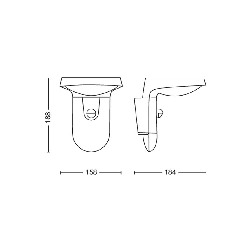 Philips - LED aurinkokenno seinävalaisin anturilla LED/1.2W/4V 3000K IP44