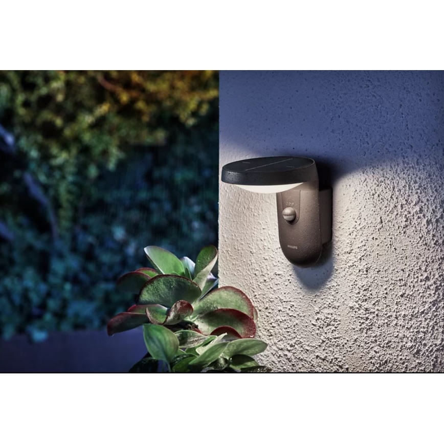 Philips - LED aurinkokenno seinävalaisin anturilla LED/1.2W/4V 4000K IP44