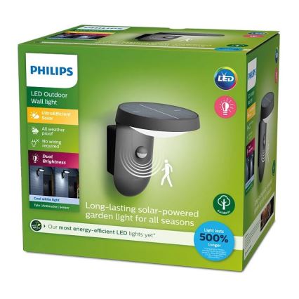 Philips - LED aurinkokenno seinävalaisin anturilla LED/1.2W/4V 4000K IP44