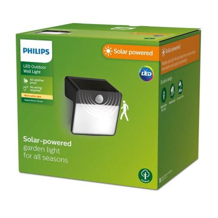 Philips - LED aurinkokenno seinävalaisin anturilla YARIXA LED/2,2W/3,7V IP44