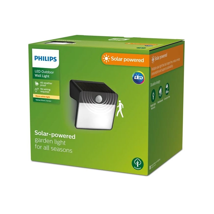 Philips - LED aurinkokenno seinävalaisin anturilla YARIXA LED/2,2W/3,7V IP44