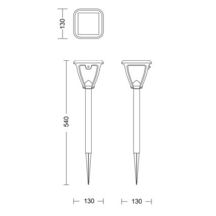 Philips - LED-aurinkokennolamppu VAPORA LED/1,5W/3,7V IP44