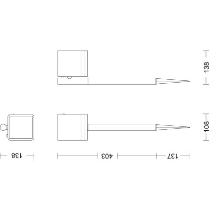 Philips - LED-aurinkolamppu VIRONA LED/1,8W/3,7V 2700K IP44