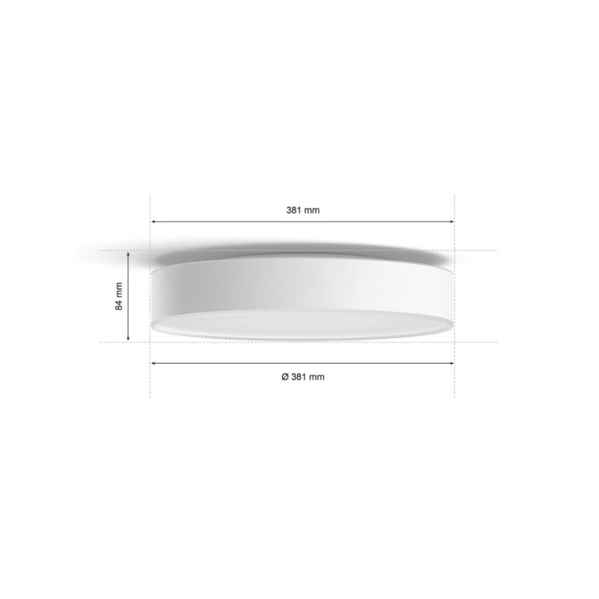 Philips - LED Himmennettävä kylpyhuone valo Hue DEVERE LED/19,2W/230V IP44 d. 381 mm 2200-6500K + kaukosäädin