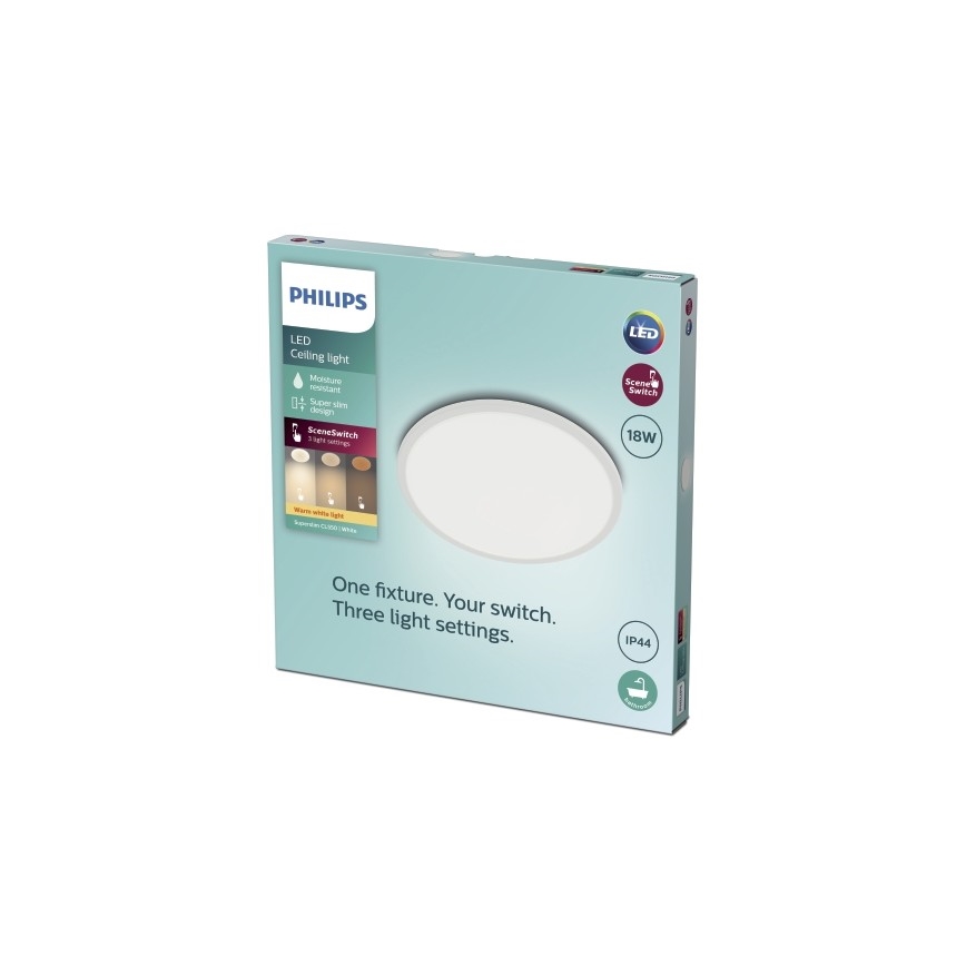 Philips - LED-himmennettävä kylpyhuoneen kattovalaisin SCENE SWITCH LED / 18W / 230V IP44 2700K