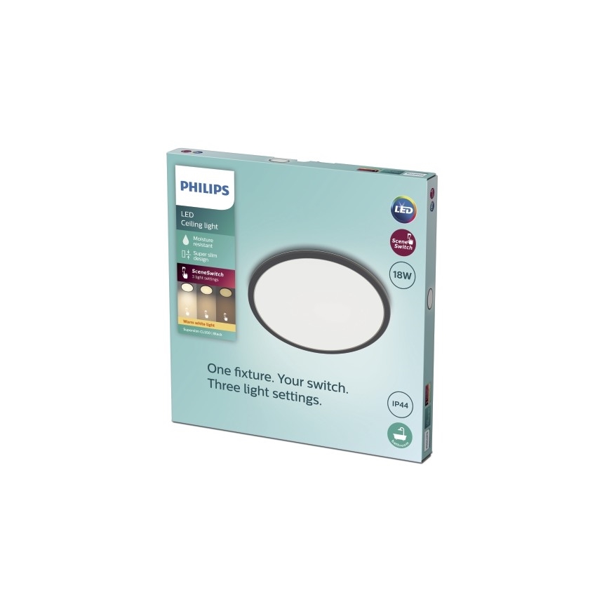 Philips - LED-himmennettävä kylpyhuoneen kattovalaisin SCENE SWITCH LED / 18W / 230V IP44 2700K