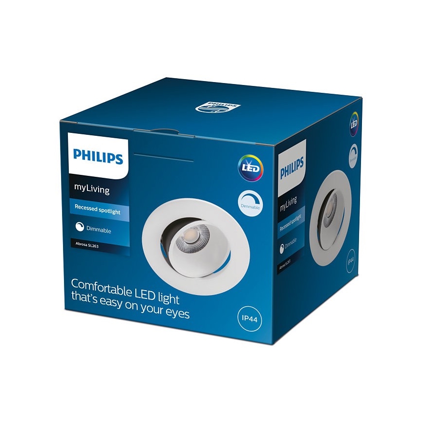Philips - LED Himmennettävä kylpyhuoneen upotettava valo ABROSA 1xLED/9W/230V IP44