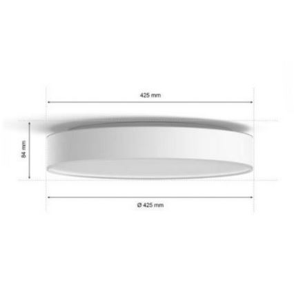 Philips - LED Himmennettävä kylpyhuoneen valo Hue DEVERE LED/33,5W/230V IP44 d. 425 mm 2200-6500K + kaukosäädin
