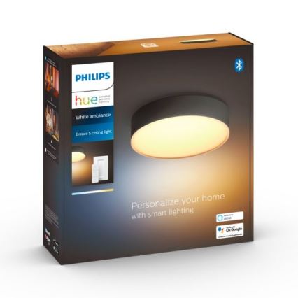 Philips - Himmennettävä LED-kattovalaisin Hue LED/9,6W/230V 2200-6500K halkaisija 261 mm musta + kauko-ohjaus