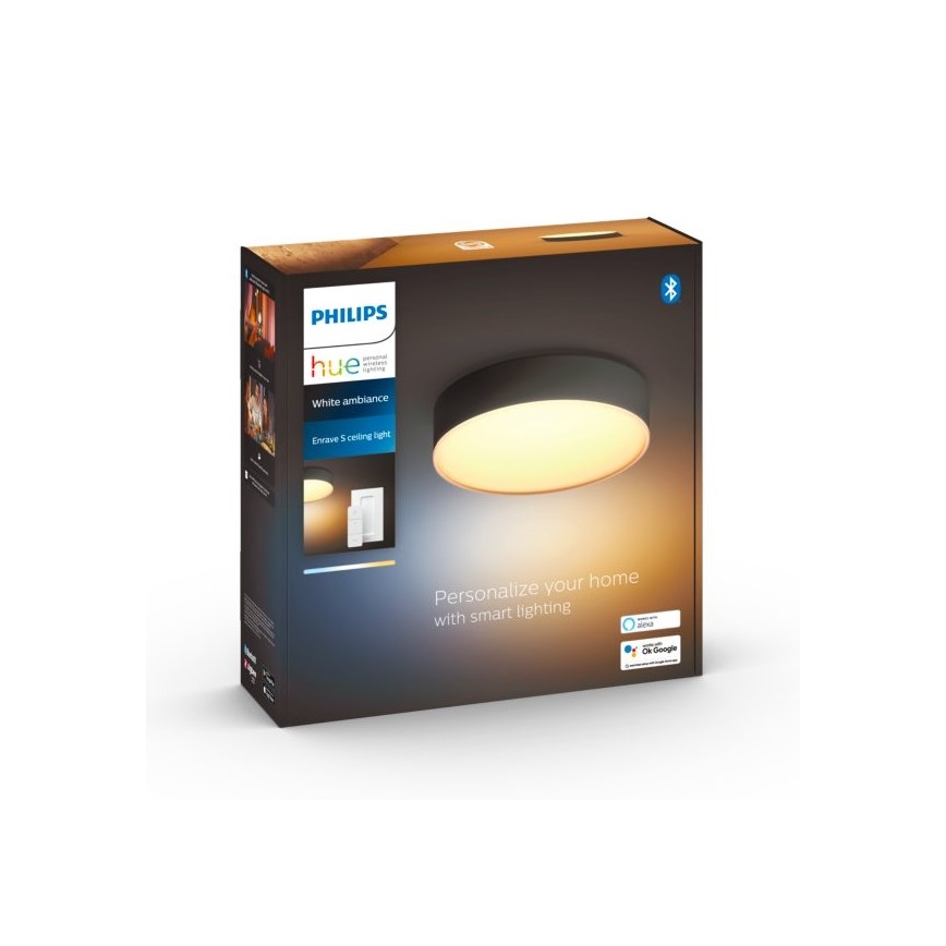 Philips - Himmennettävä LED-kattovalaisin Hue LED/9,6W/230V 2200-6500K halkaisija 261 mm musta + kauko-ohjaus