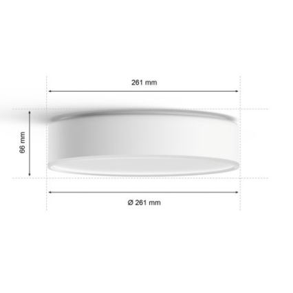Philips - Himmennettävä LED-kattovalaisin Hue LED/9,6W/230V 2200–6500K halkaisija 261 mm valkoinen + kauko-ohjaus