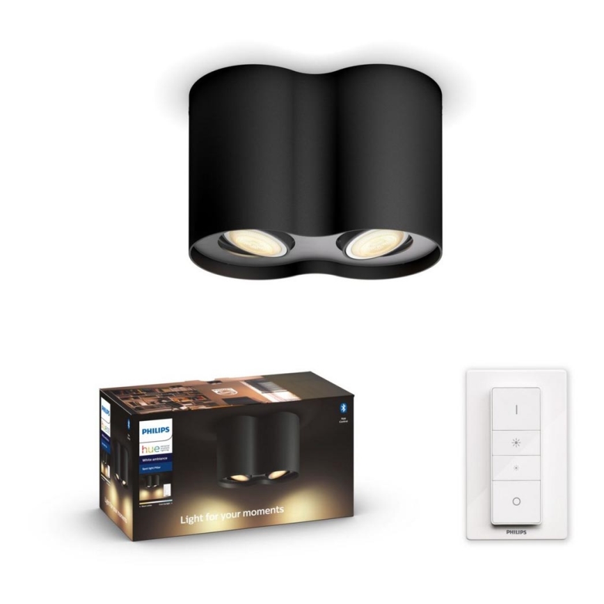 Philips - LED Himmennysvalo Hue PILLAR 2xGU10/5W/230V + Kauko-ohjaus