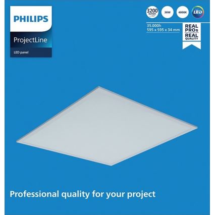 Philips - LED-kattopaneeli PROJECTLINE LED/36W/230V 59,5x59,5 cm