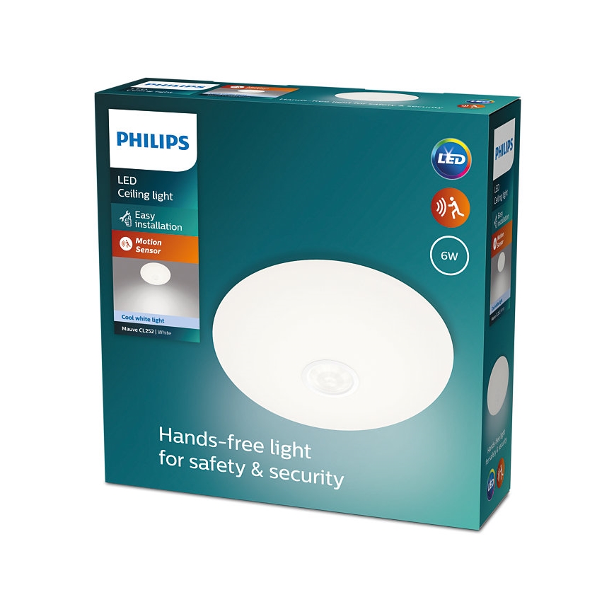 Philips - LED-kattovalaisin anturilla MAUVE LED/6W/230V 4000K