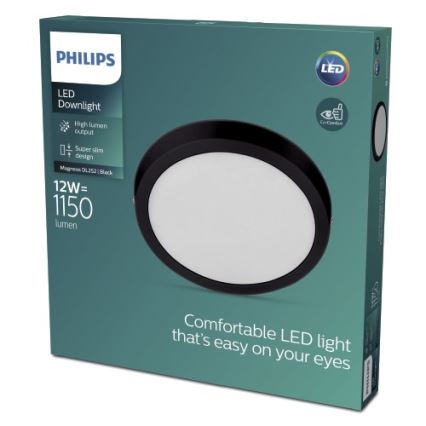 Philips - LED-kattovalaisin MAGNEOS LED / 12W / 230V 2700K musta