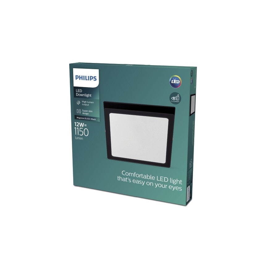 Philips - LED-kattovalaisin MAGNEOS LED / 12W / 230V 2700K musta