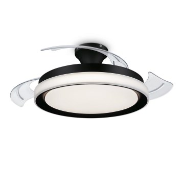 Philips-LED-kattovalaisin tuulettimella BLISS LED/35W/230V 5500/4000/2700K musta + kauko-ohjaus