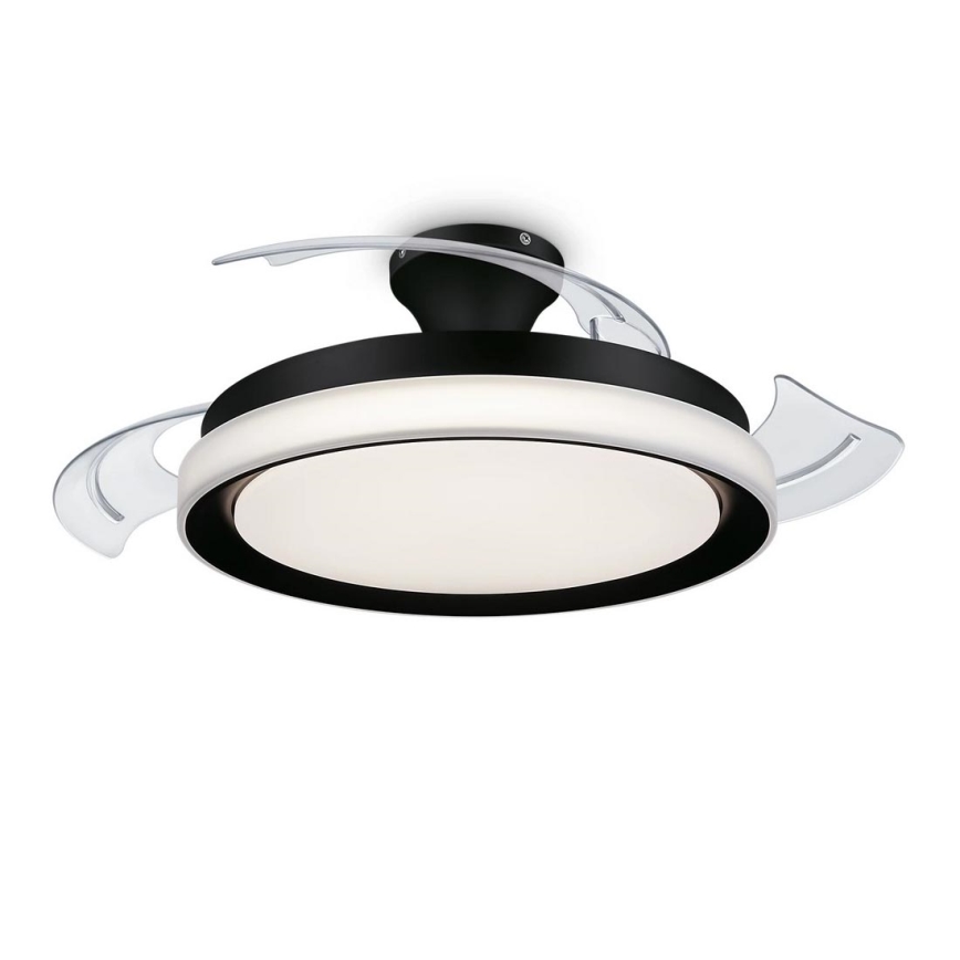 Philips-LED-kattovalaisin tuulettimella BLISS LED/35W/230V 5500/4000/2700K musta + kauko-ohjaus