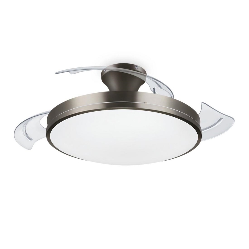 Philips-LED-kattovalaisin tuulettimella BLISS LED/35W/230V 5500/4000/2700K nikkeli + kauko-ohjaus