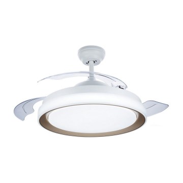 Philips-LED-kattovalaisin tuulettimella LED/35W/230V 5500/4000/2700K + kauko-ohjaus kulta