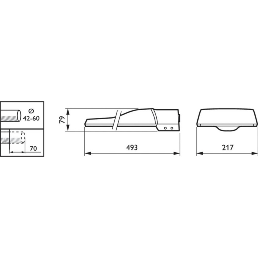Philips BRP102 LED55/740 II DM 42-60A - LED-katuvalo CORELINE MALAGA LED/39W/230V IP65 4000K