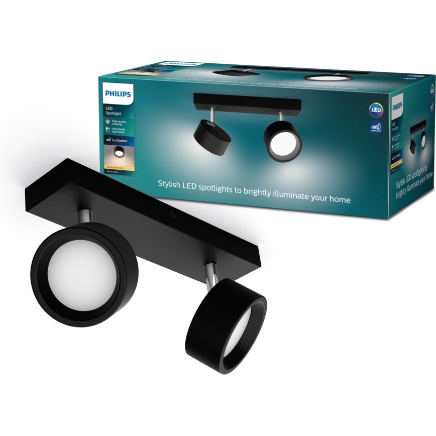 Philips - LED-kohdevalaisin 2xLED/5,5W/230V musta