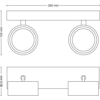 Philips - LED-kohdevalaisin 2xLED/5,5W/230V musta