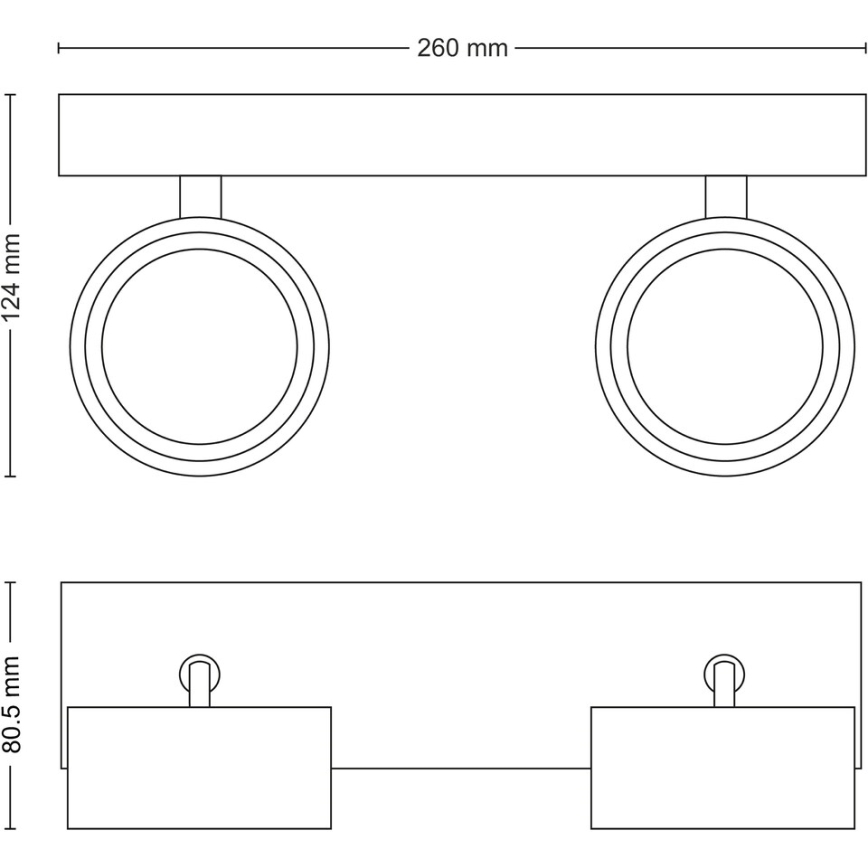 Philips - LED-kohdevalaisin 2xLED/5,5W/230V musta