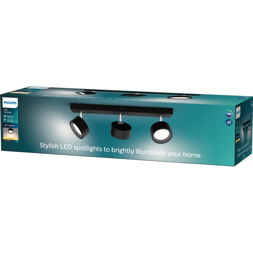 Philips - LED-kohdevalaisin 3xLED/5,5W/230V musta