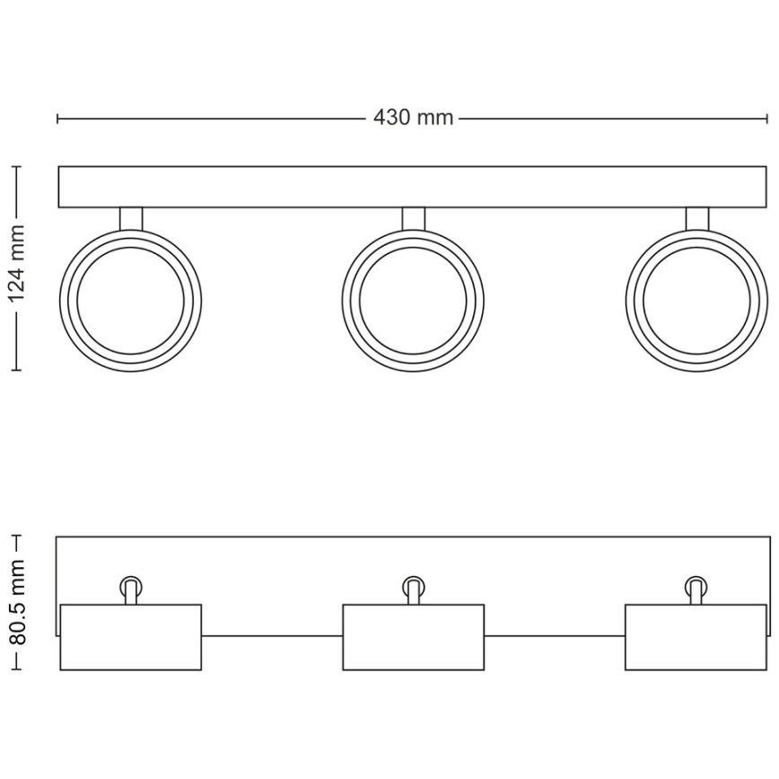 Philips - LED-kohdevalaisin 3xLED/5,5W/230V musta