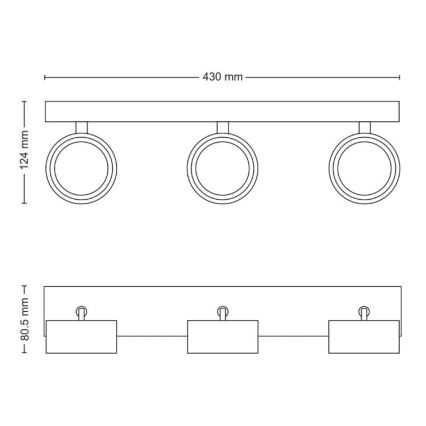Philips - LED-kohdevalaisin 3xLED/5,5W/230V valkoinen