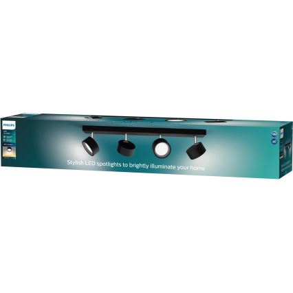 Philips - LED-kohdevalaisin 4xLED/5,5W/230V musta
