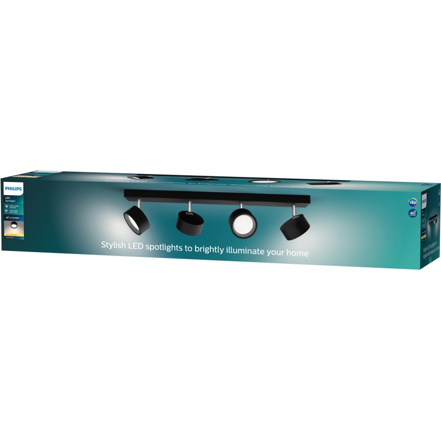 Philips - LED-kohdevalaisin 4xLED/5,5W/230V musta