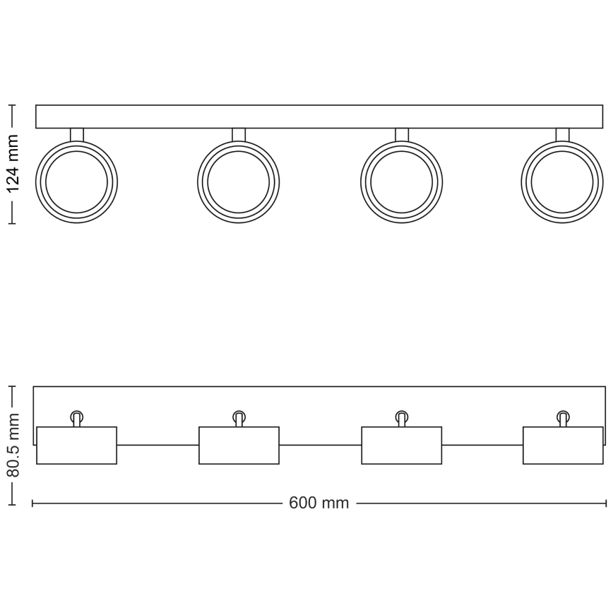 Philips - LED-kohdevalaisin 4xLED/5,5W/230V musta