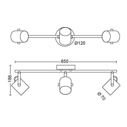 Philips - LED-kohdevalaisin SCENE SWITCH BYRE 3xLED/4,3W/230V 2200/2500/2700K