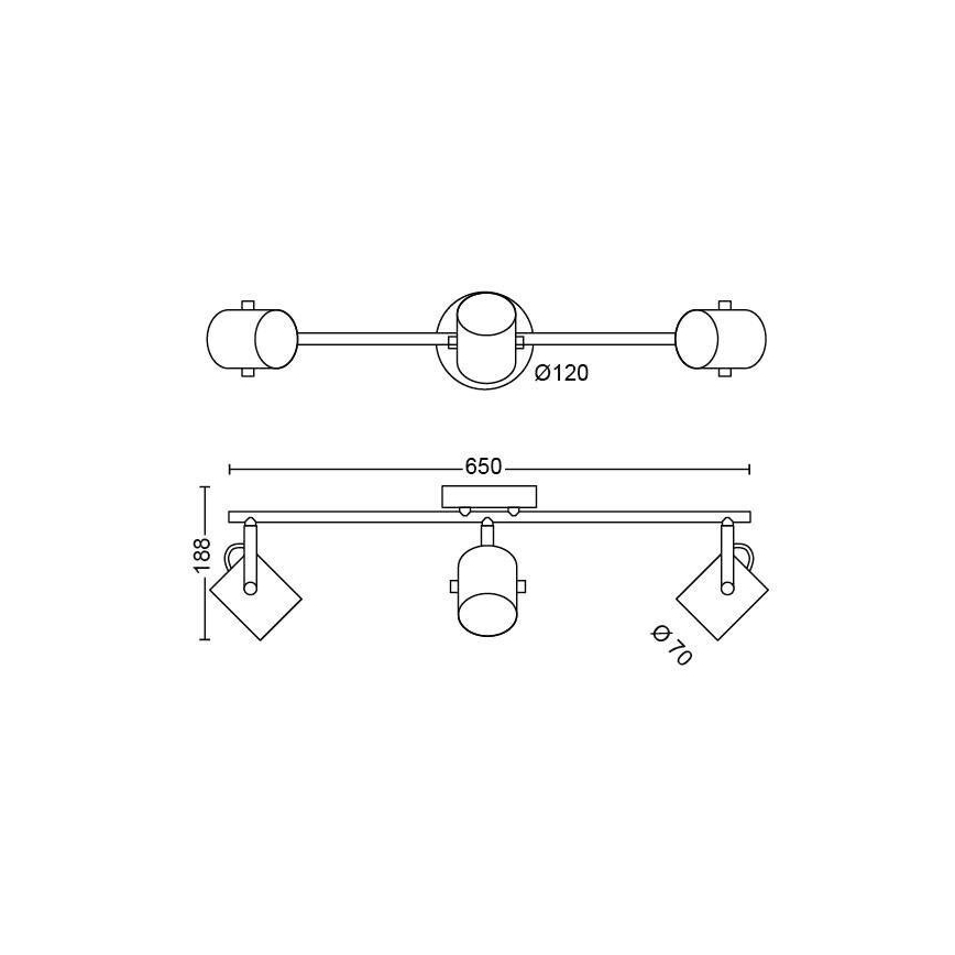 Philips - LED-kohdevalaisin SCENE SWITCH BYRE 3xLED/4,3W/230V 2200/2500/2700K