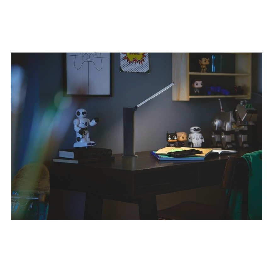 Philips - LED Kosketushimmennettävä pöytävalaisin AMBER LED/5W/5V musta