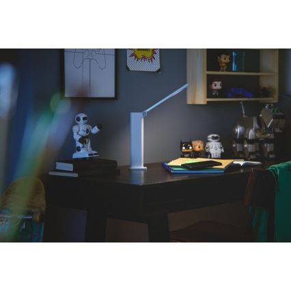 Philips - LED Kosketushimmennettävä pöytävalaisin AMBER LED/5W/5V valkoinen