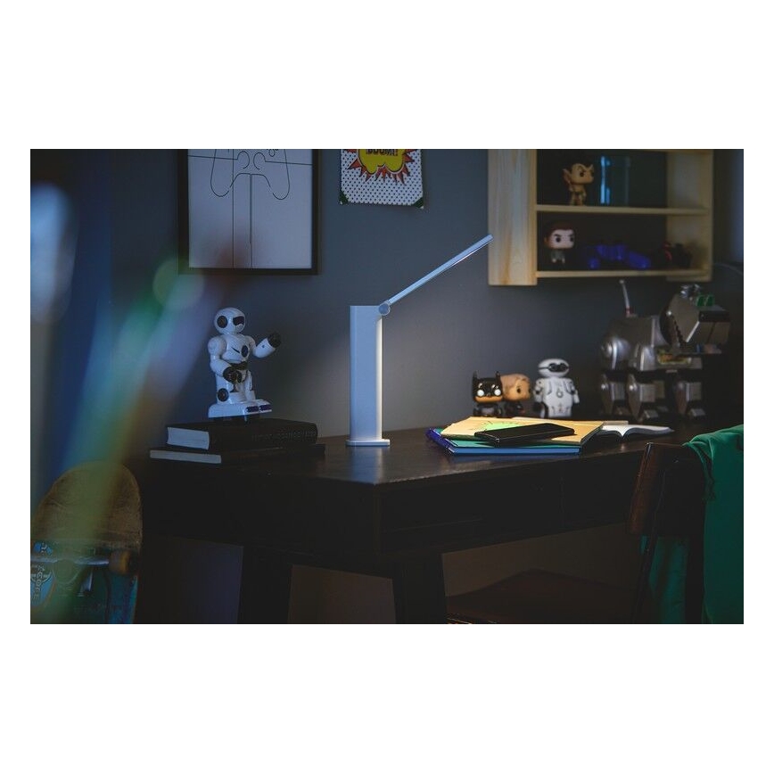 Philips - LED Kosketushimmennettävä pöytävalaisin AMBER LED/5W/5V valkoinen