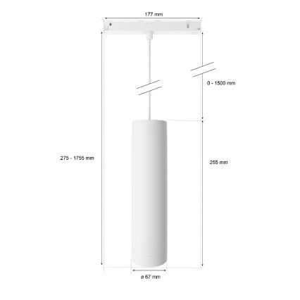 Philips - LED RGB Himmennettävä kattokruunu johdossa kiskojärjestelmään Hue PERIFO LED RGB/5,2W/24V 2000-6500K