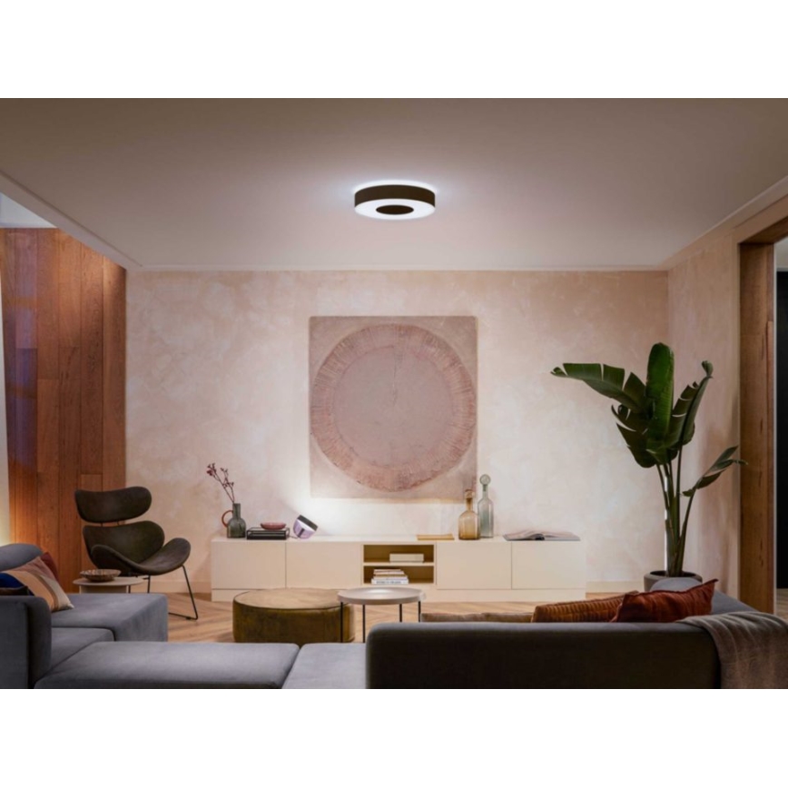 Philips - LED RGB Himmennettävä kattovalo Hue INFUSE LED/33,5W/230V 2000-6500K d. 381 mm musta