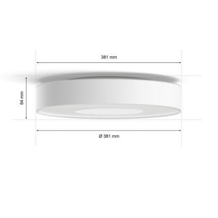 Philips -LED RGB Himmennettävä kattovalo Hue INFUSE LED/33,5W/230V 2000-6500K d. 381 mm valkoinen