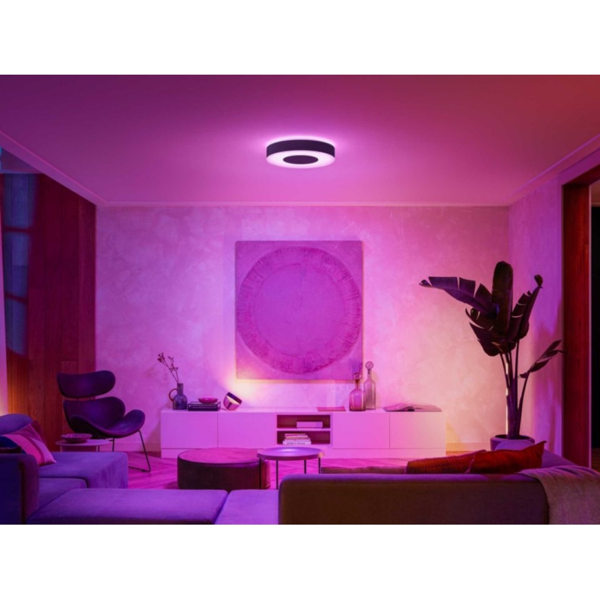 Philips - LED RGB Himmennettävä kattovalo Hue INFUSE LED/52,5W/230V 2000-6500K d. 425 mm musta