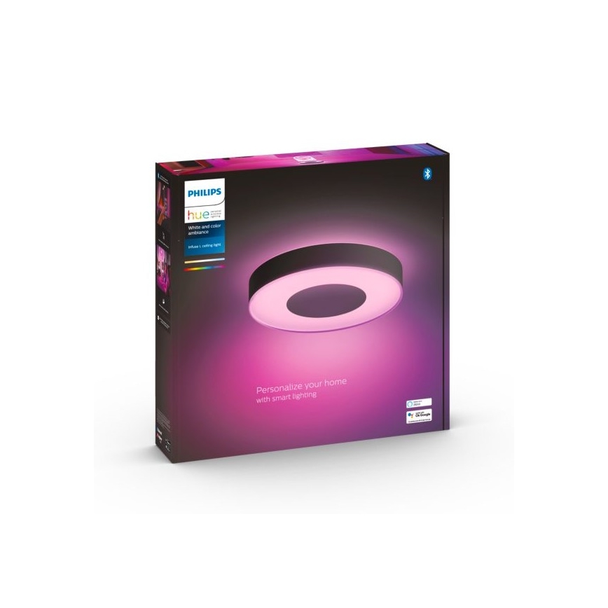 Philips - LED RGB Himmennettävä kattovalo Hue INFUSE LED/52,5W/230V 2000-6500K d. 425 mm musta